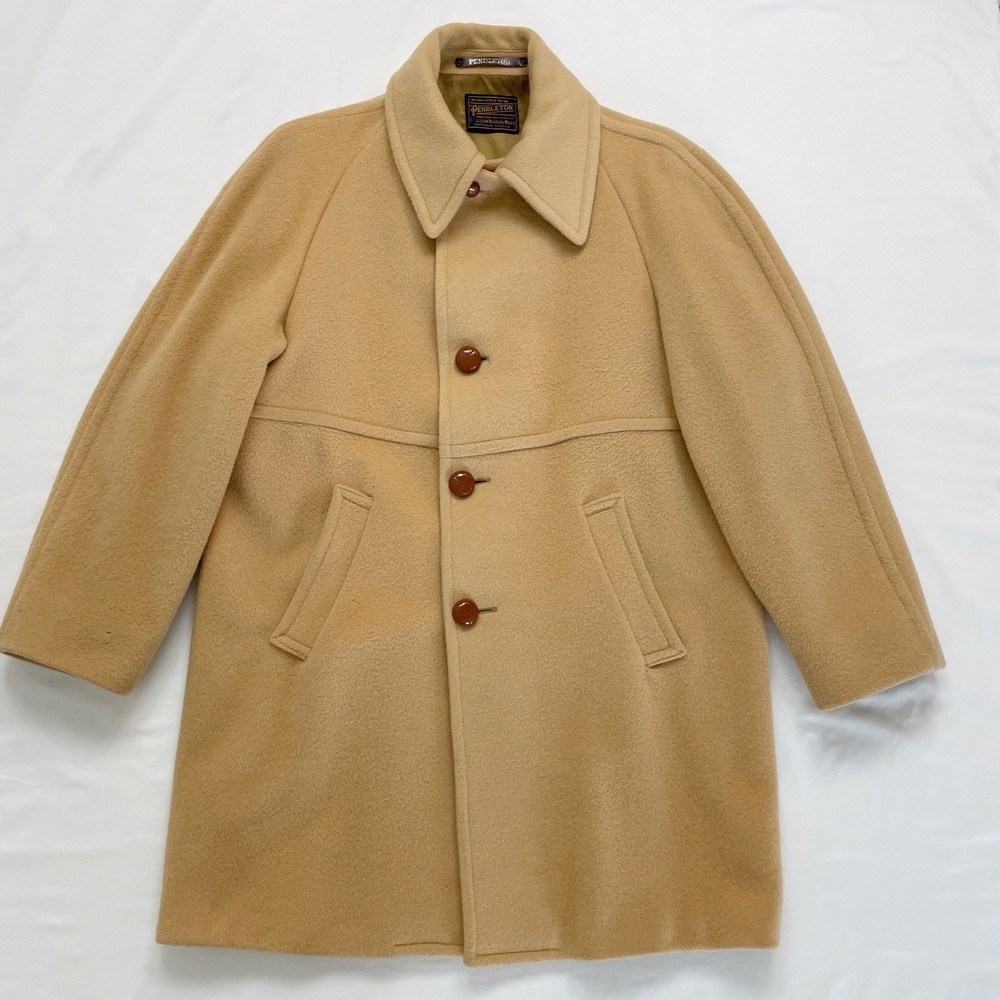 Vintage Pendleton Button Front Overcoat Wool Came… - image 1